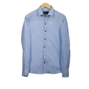 Men's Casual Full Sleeve Printed Cotton Blended Shirt (Blue)