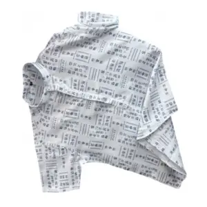 Men's Casual Short Sleeve Printed Cotton Blended Shirt (White)