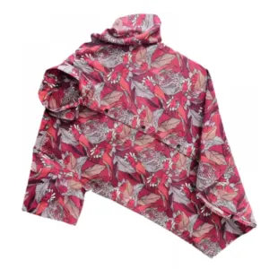 Men's Casual Short Sleeve Printed Cotton Blended Shirt (Red)