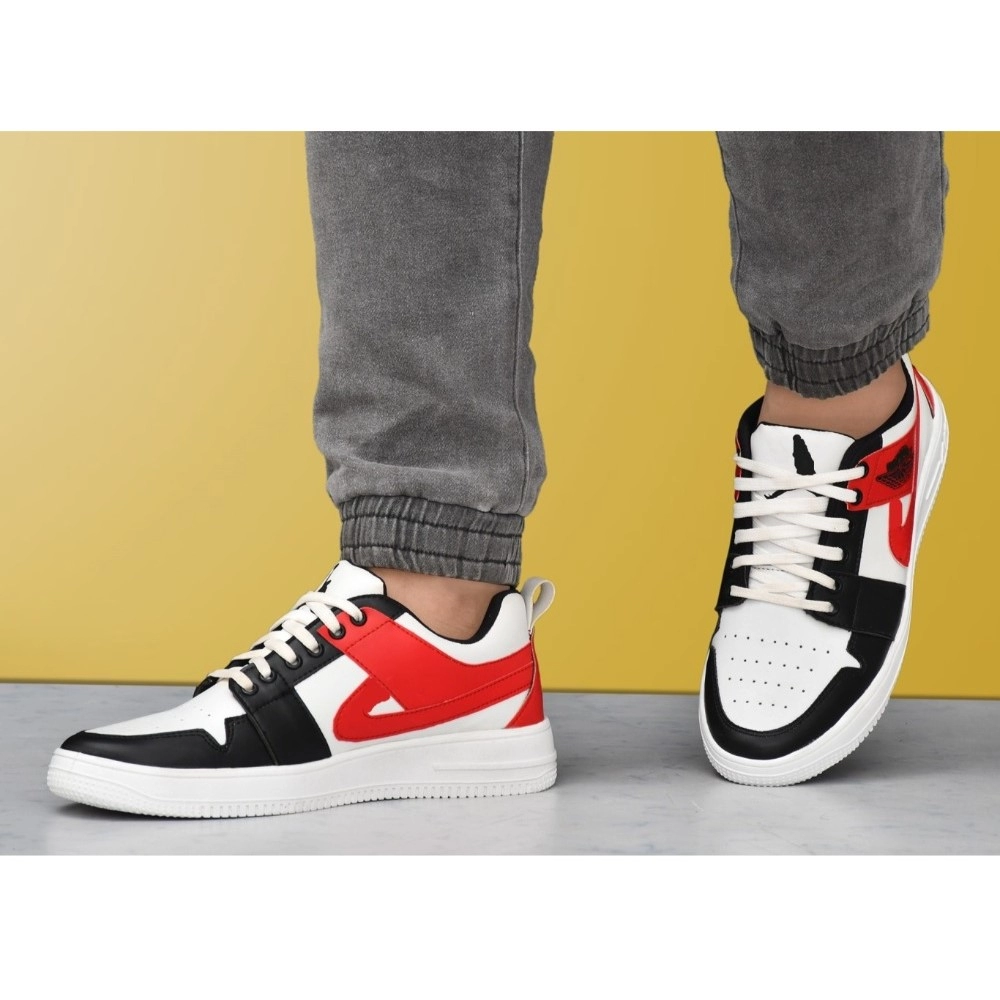 Men's Solid Synthetic Casual Shoes (White) - Image 2