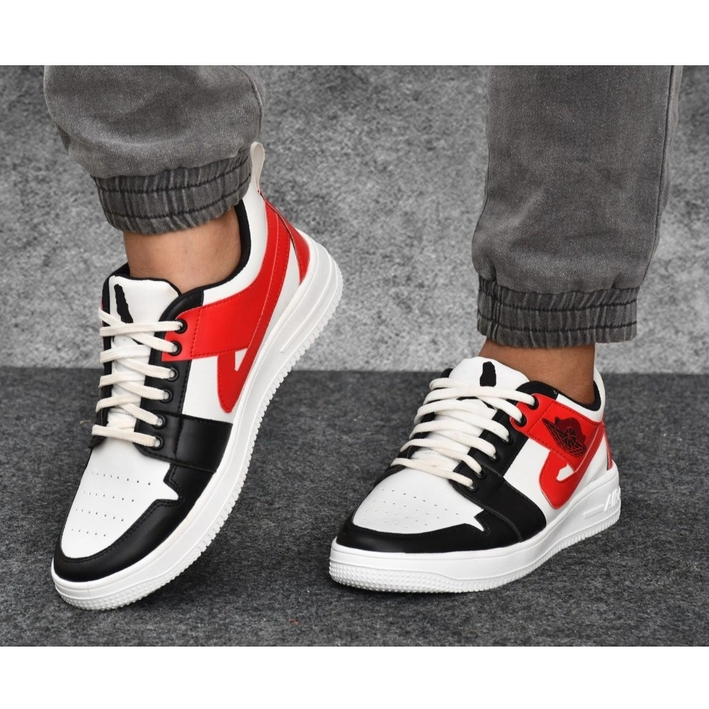 Men's Solid Synthetic Casual Shoes (White) - Image 5