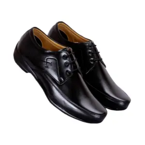Men's Solid Synthetic Leather Formal Shoes (Black)