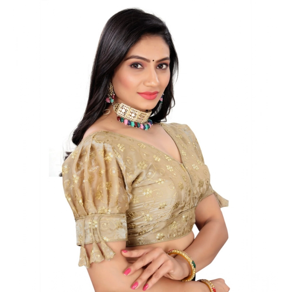 Women's?Jimmy Choo Embroidery Readymade Blouse (Beige, Size: Free Size) - Image 2