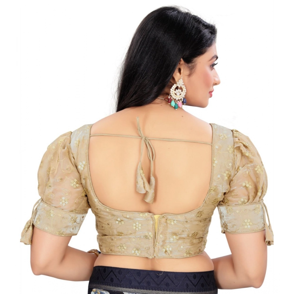 Women's?Jimmy Choo Embroidery Readymade Blouse (Beige, Size: Free Size) - Image 4