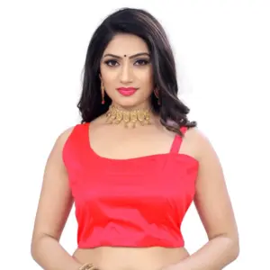 Women's?Satin Satin Readymade Blouse (Light Pink, Size: Free Size)