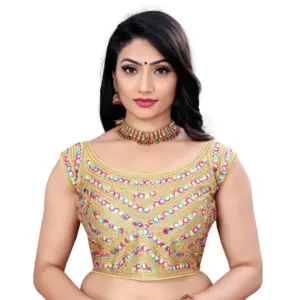 Women's?Phantom Paper Mirror Readymade Blouse (Beige, Size: Free Size)