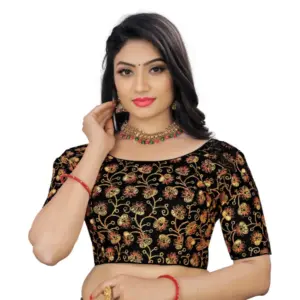 Women's?Phantom Cording Readymade Blouse (Black, Size: Free Size)