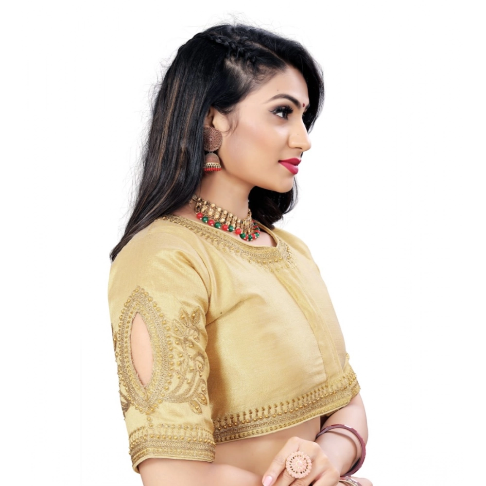 Women's?Phantom Embroidery Readymade Blouse (Beige, Size: Free Size) - Image 2