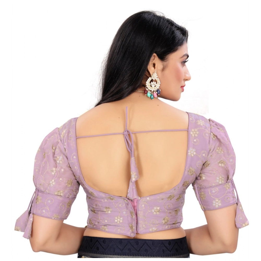 Women's?Jimmy Choo Embroidery Readymade Blouse (Lavender, Size: Free Size) - Image 4