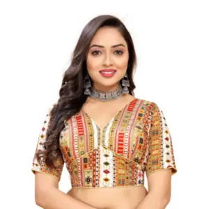 Women's?Cotton Blend Plain Readymade Blouse (White, Size: Free Size)