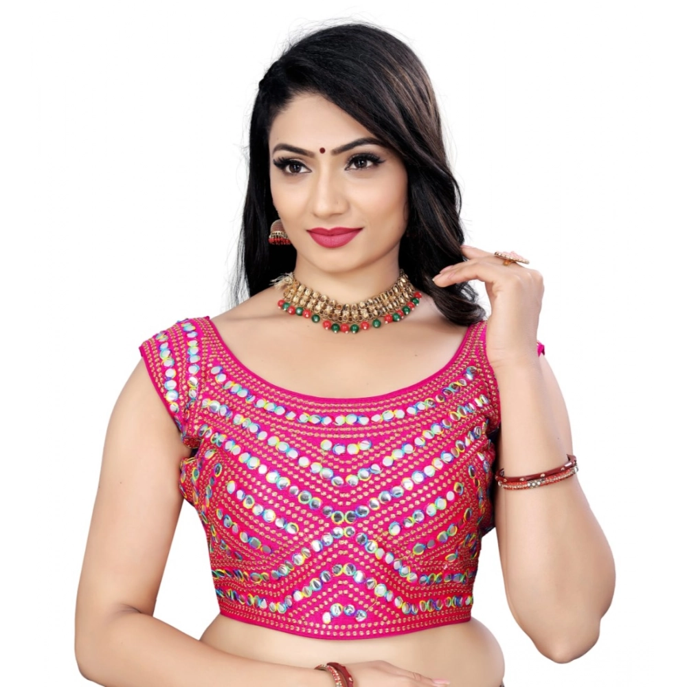 Women's?Phantom Paper Mirror Readymade Blouse (Pink, Size: Free Size)