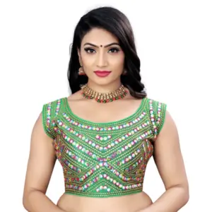 Women's?Phantom Paper Mirror Readymade Blouse (Green, Size: Free Size)