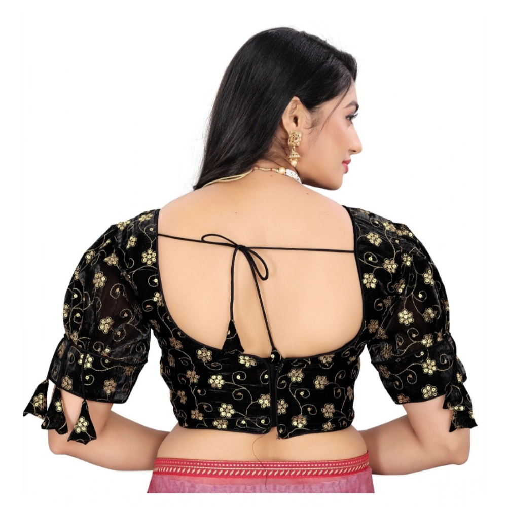 Women's?Jimmy Choo Embroidery Readymade Blouse (Black, Size: Free Size) - Image 4