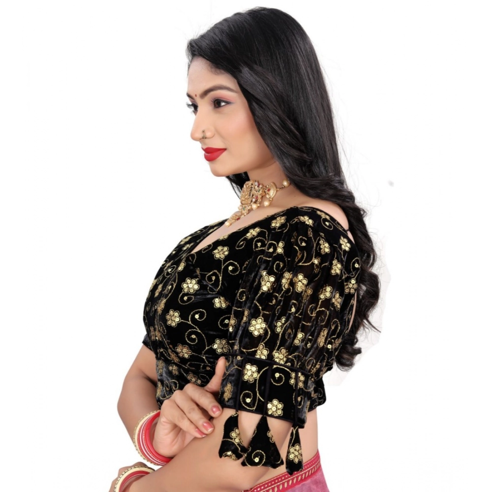 Women's?Jimmy Choo Embroidery Readymade Blouse (Black, Size: Free Size) - Image 2