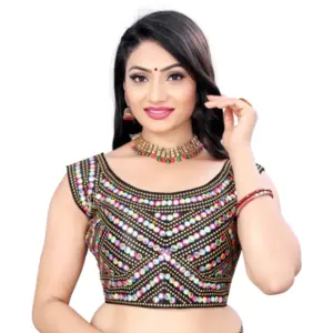 Women's?Phantom Paper Mirror Readymade Blouse (Black, Size: Free Size)