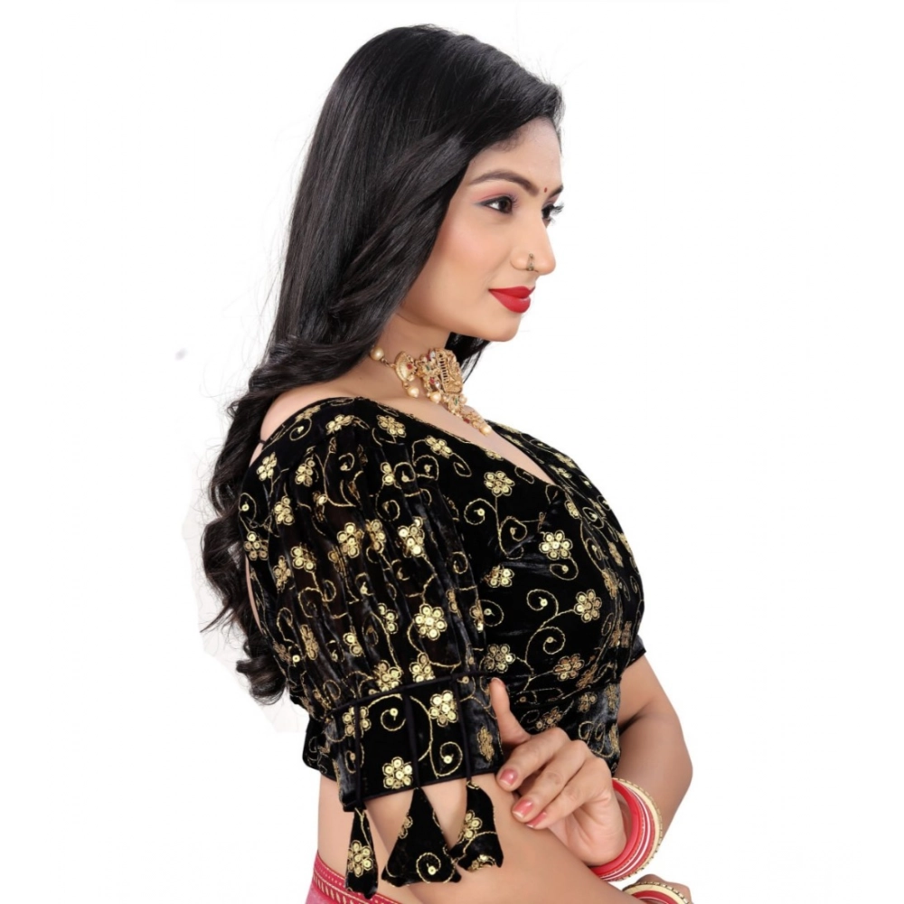 Women's?Jimmy Choo Embroidery Readymade Blouse (Black, Size: Free Size) - Image 3