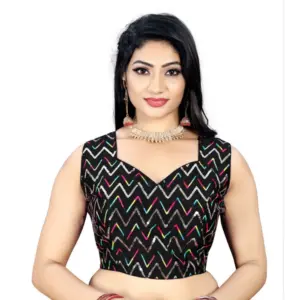 Women's?Phantom Sequins Readymade Blouse (Black, Size: Free Size)