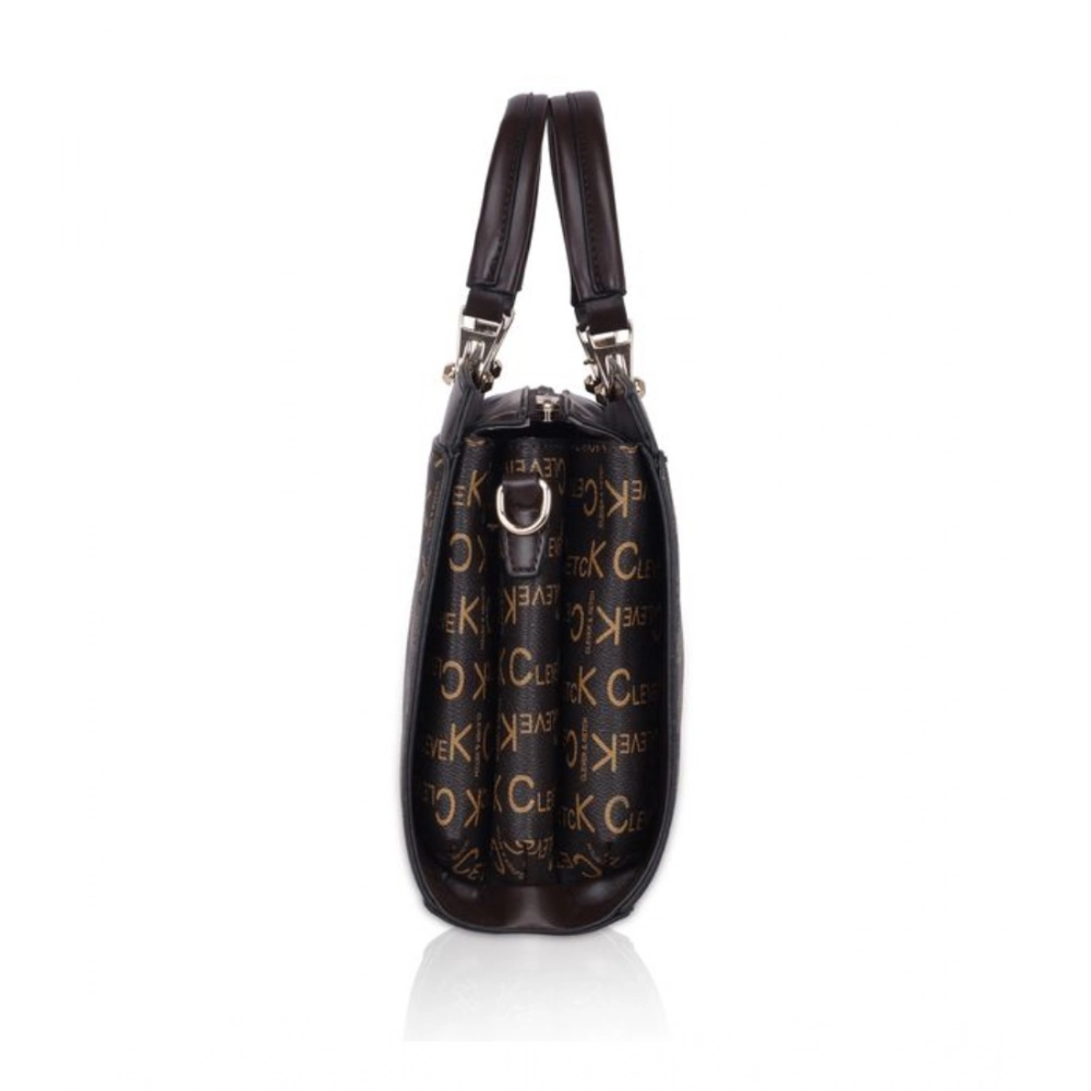 Women's Faux Leather Printed Handbag (Coffee) - Image 4
