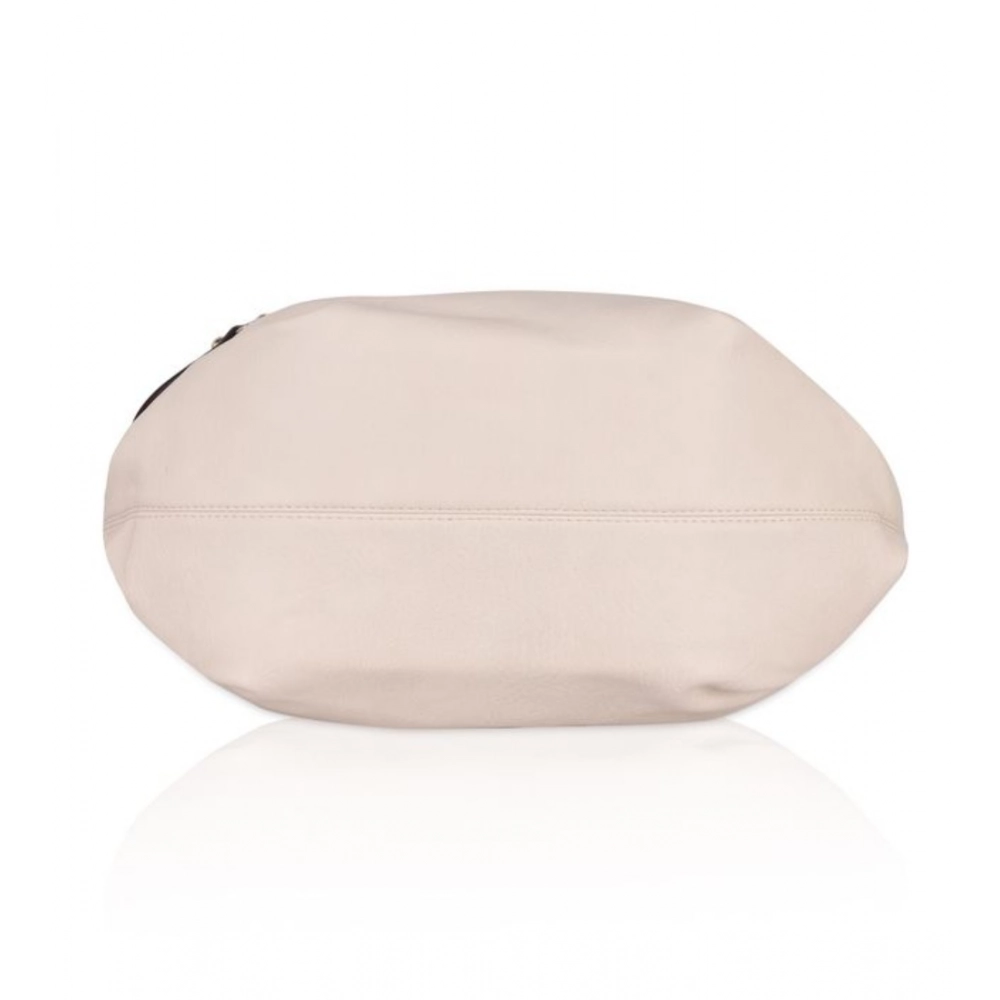 Women's Faux Leather Solid Tote Bag (White) - Image 3