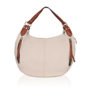 Women's Faux Leather Solid Tote Bag (White)