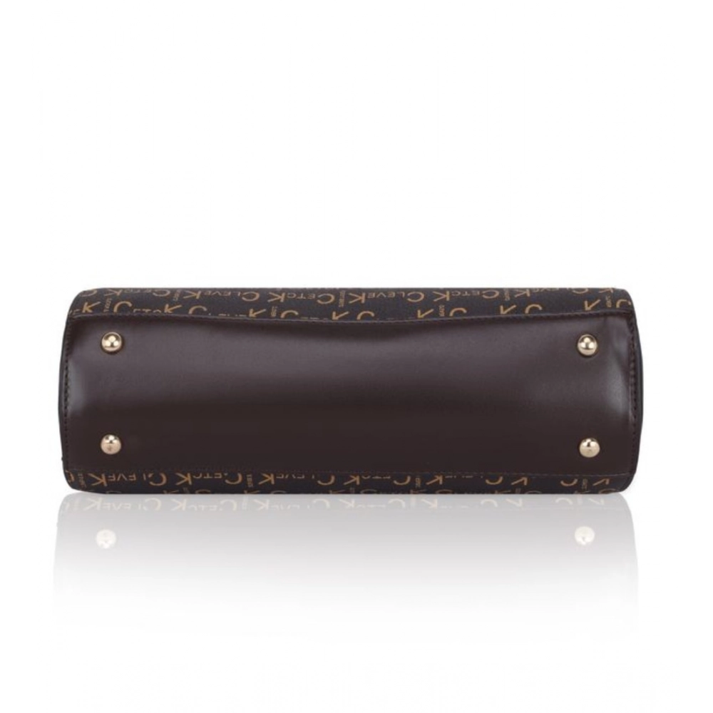 Women's Faux Leather Printed Handbag (Coffee) - Image 2