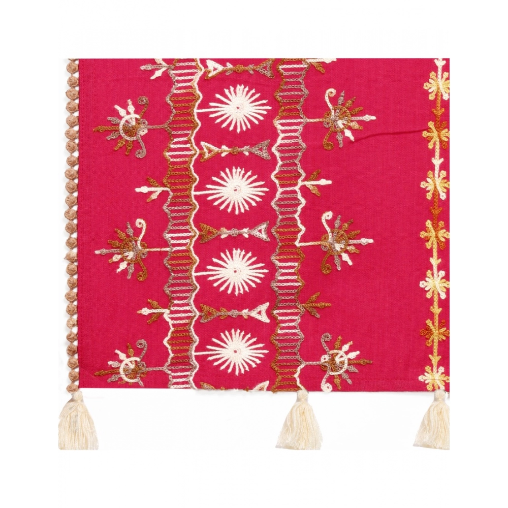 Women's Cotton Opaque Stole (Red, Length:?1.5 to 2 Mtr) - Image 5