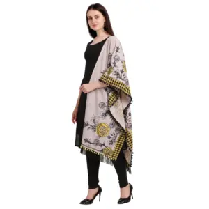 Women's Cotton Embroidered Dupatta (Gray, Length:?1.5 to 2 Mtr)