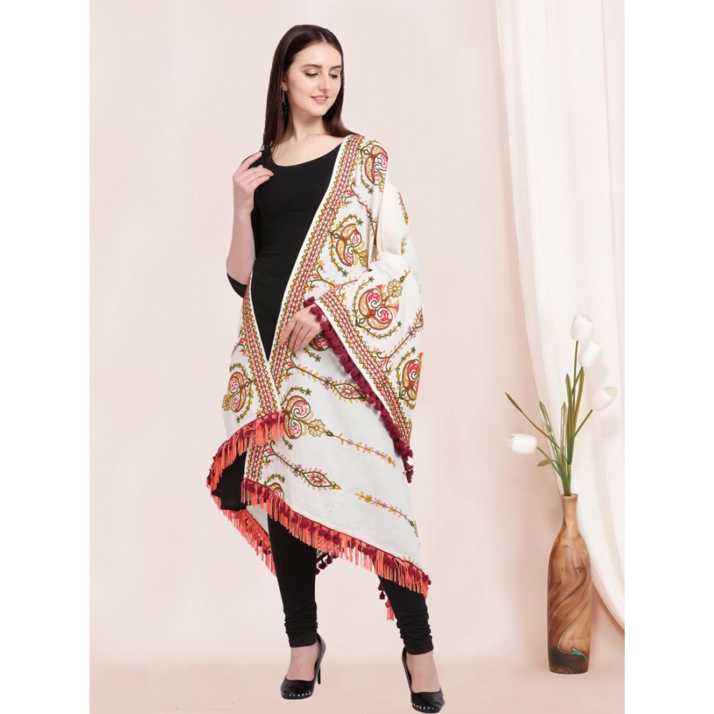 Women's Cotton Embroidered Dupatta (Off White, Length:?0.5 to 1 Mtr) - Image 3