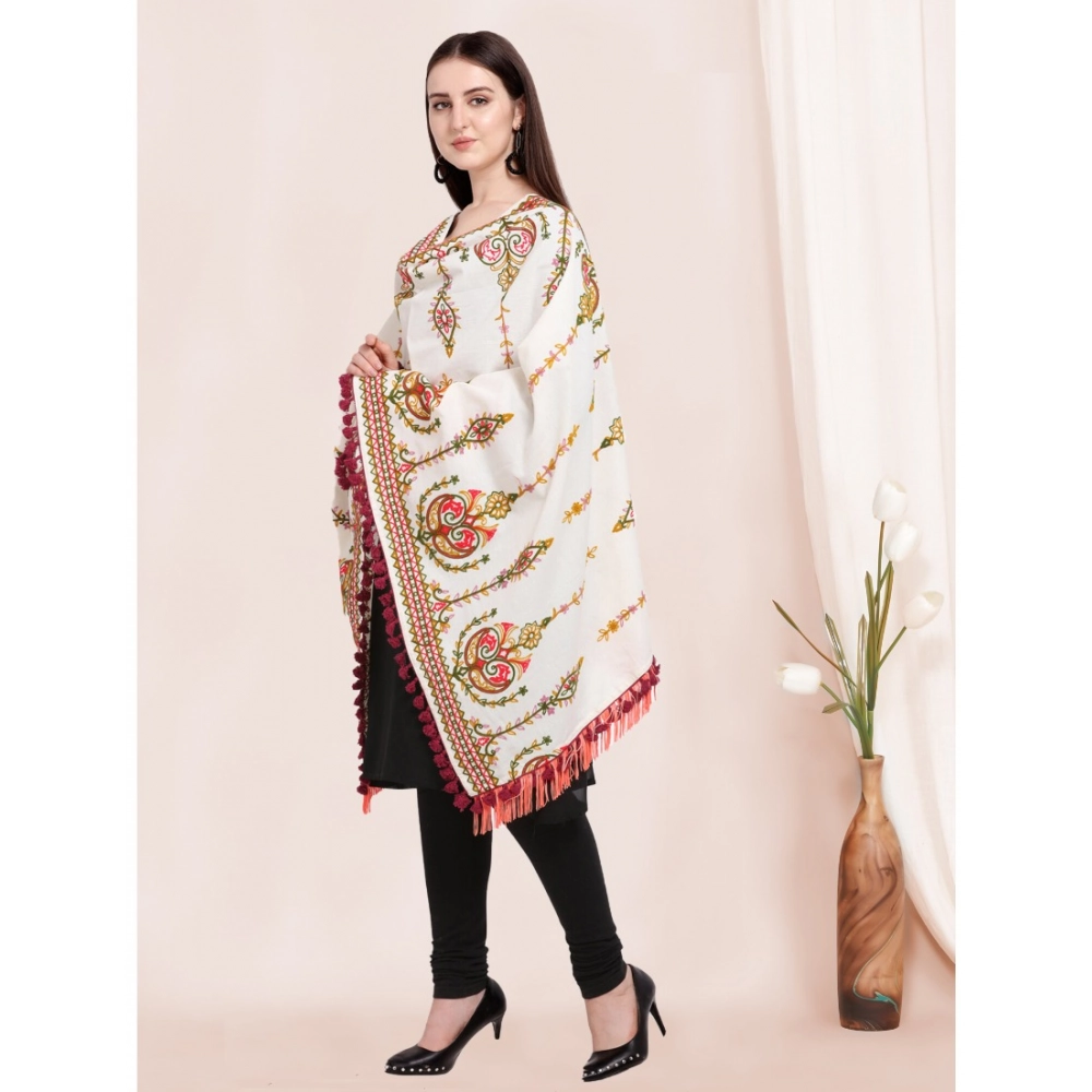 Women's Cotton Embroidered Dupatta (Off White, Length:?0.5 to 1 Mtr) - Image 4