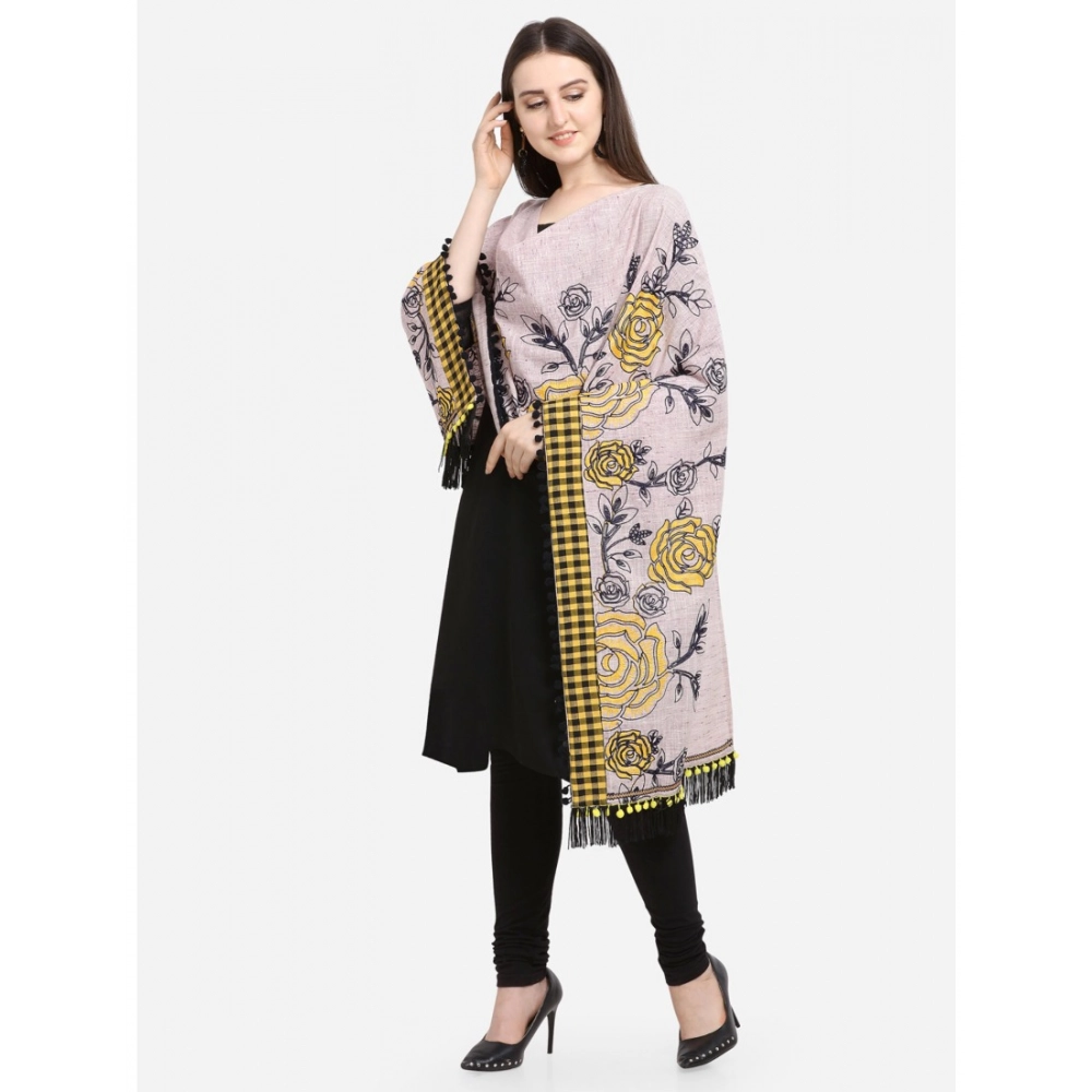 Women's Cotton Embroidered Dupatta (Gray, Length:?1.5 to 2 Mtr) - Image 2
