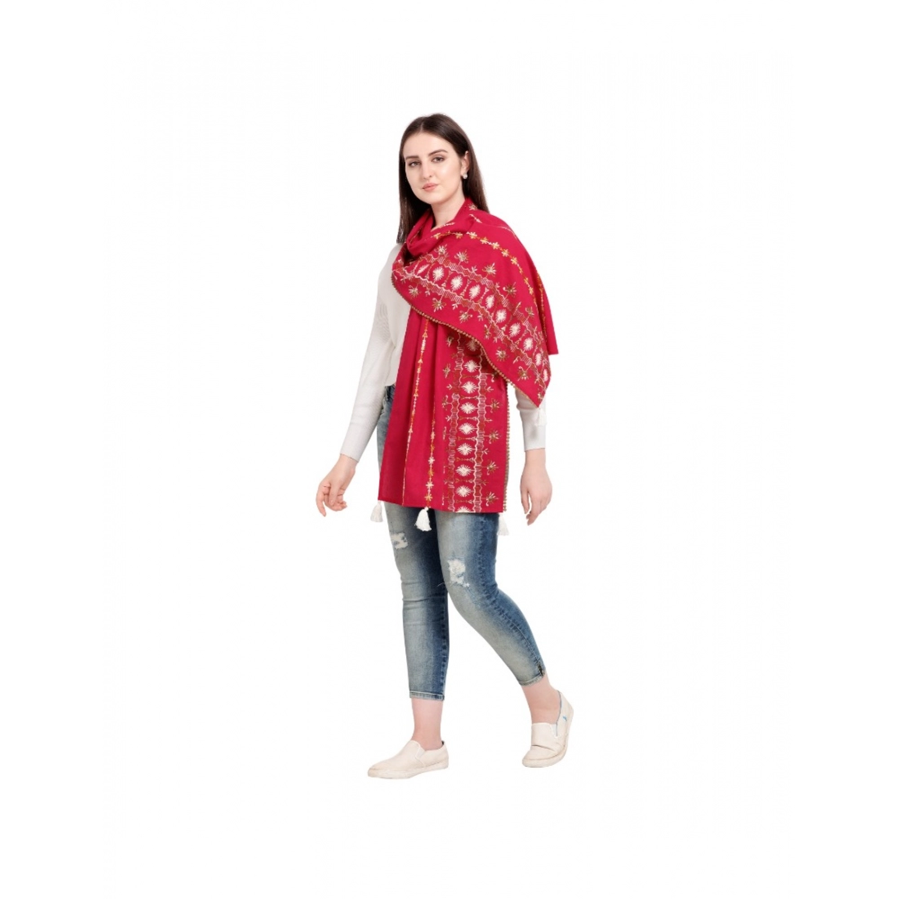 Women's Cotton Opaque Stole (Red, Length:?1.5 to 2 Mtr) - Image 3