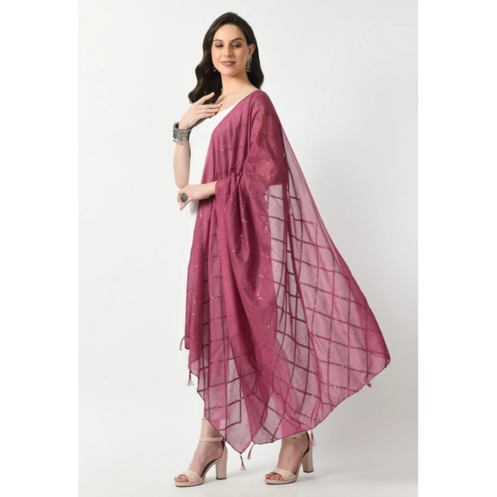 Women's Chanderi Self Design Dupatta (Levender, Length:?Free Size) - Image 3