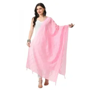 Women's Chanderi Self Design Dupatta (Pink, Length:?Free Size)