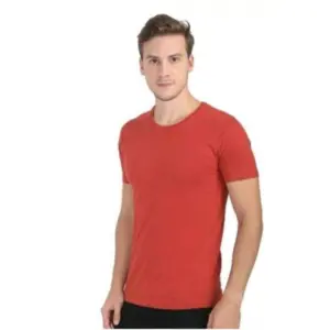 Men's?Casual Short Sleeves Cotton Round Neck T-shirt (Red)