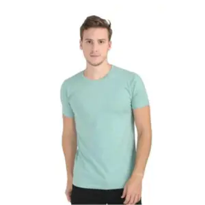 Men's?Casual Short Sleeves Cotton Round Neck T-shirt (Green)