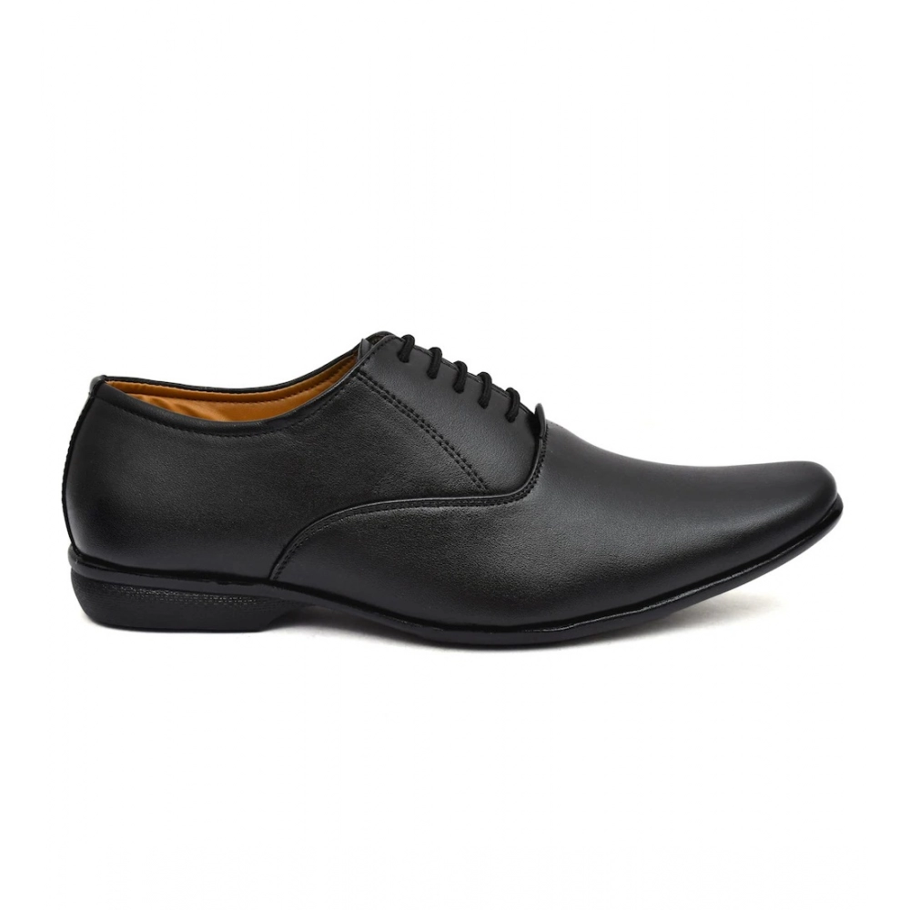 Men's Faux Leather Formal Shoes (Black) - Image 6