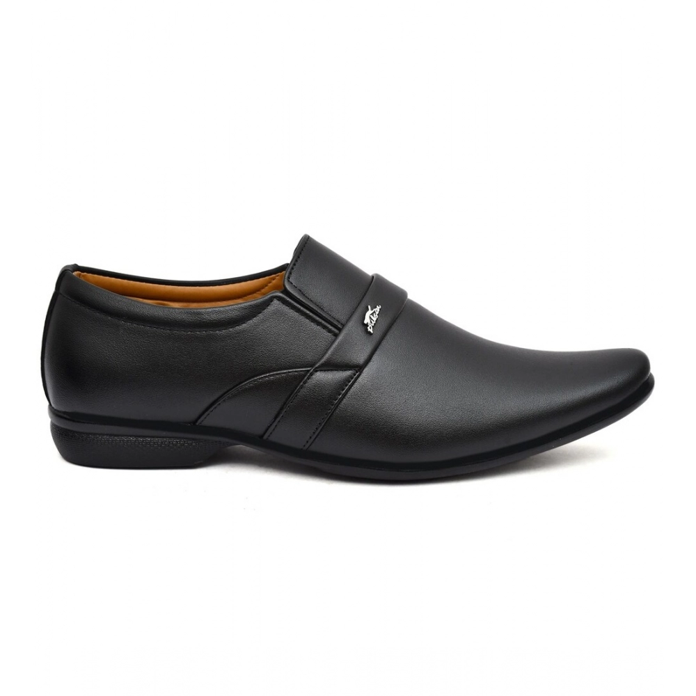 Men's Faux Leather Formal Shoes (Black) - Image 3