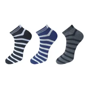 3_Pair Set Unisex Casual Cotton Solid Ankle Length Socks (Multicolor)