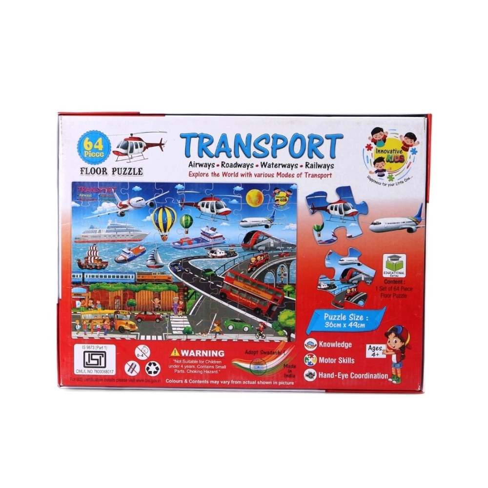 64_Pcs Set Transport Puzzle | Cardboard | Educational Toys | 4+ Years - Image 2