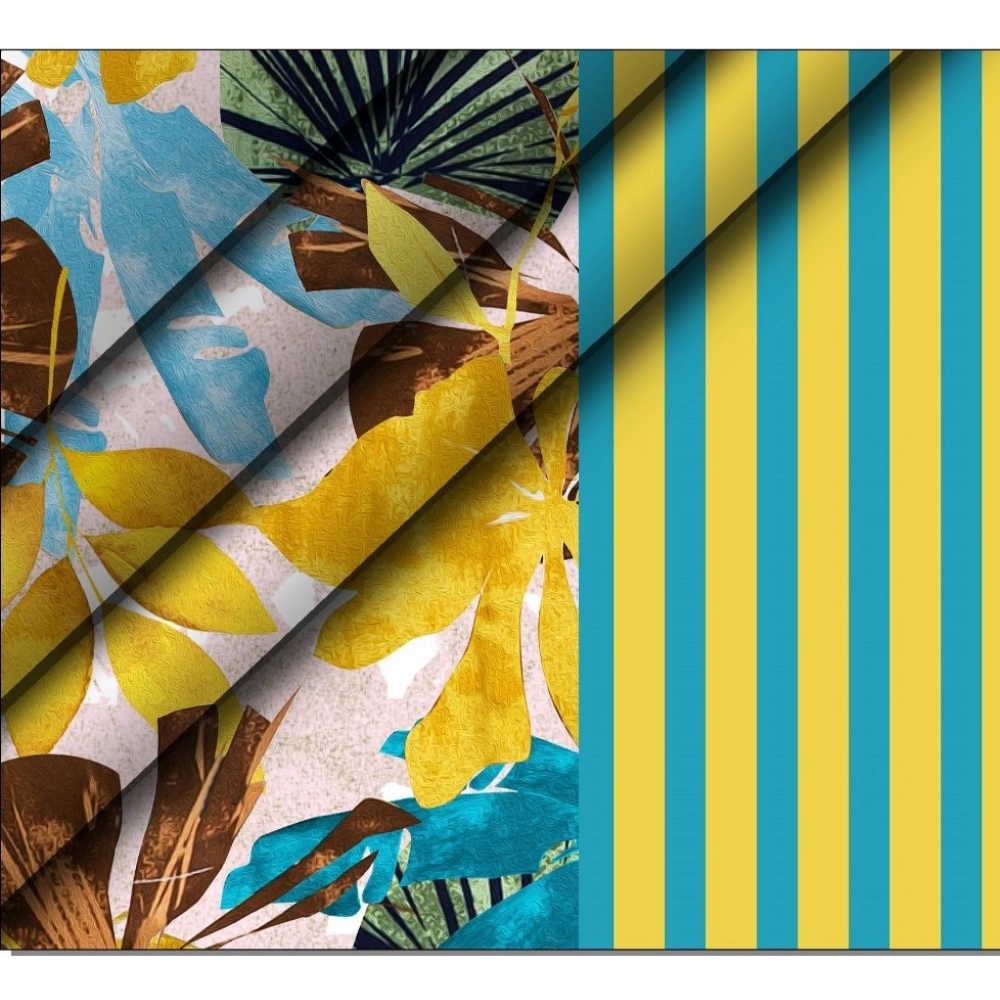 Men's Casual Floral Printed Cotton Blend Unstitched Shirt Fabric 1.6 Mtrs (Green) - Image 2