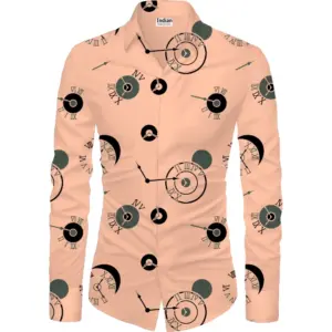 Men's Casual Floral Printed Cotton Blend Unstitched Shirt Fabric 1.6 Mtrs (Orange)