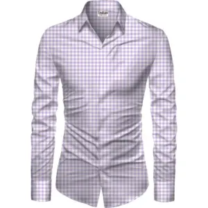 Men's Casual Floral Printed Cotton Blend Unstitched Shirt Fabric 1.6 Mtrs (Purple)