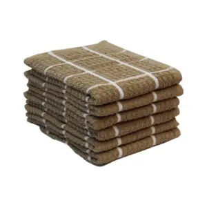 Pack Of_6 Cotton Checkered Kitchen Towel Sets (Beige )