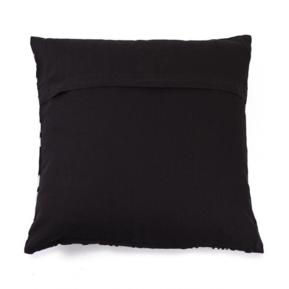 Pack Of_2 Cotton Printed Cushion Cover Sets (Black, Size: 16x16 In) - Image 2