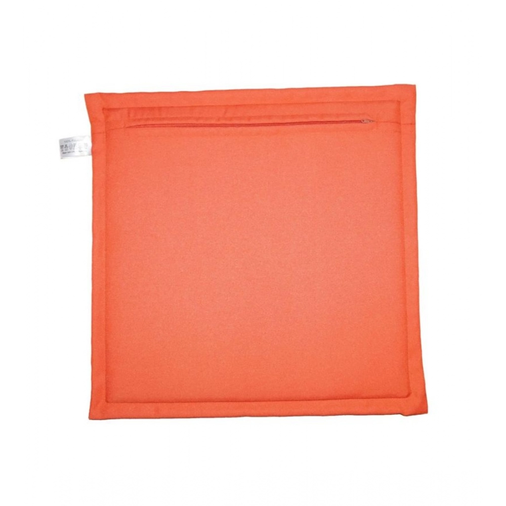 Pack Of_4 Polyester Solid Chairpads (Orange, Size: 16x16 In) - Image 2