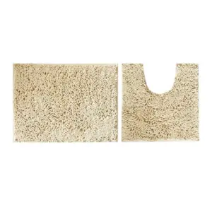 Polyester Knitted Bathmats Sets (Beige, Size: 20x30 In)