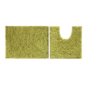 Polyester Knitted Bathmats Sets (Green, Size: 20x30 In)