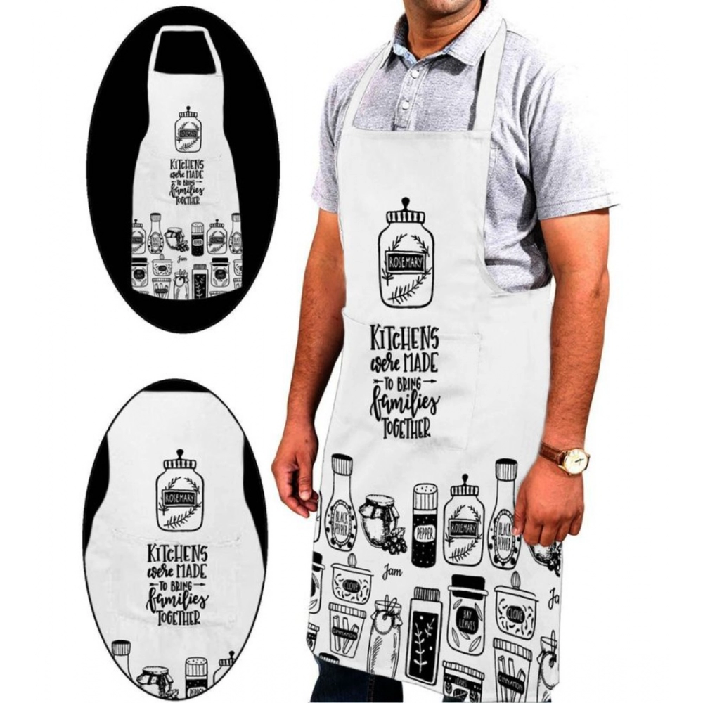 Cotton Printed Aprons (Black & White, Size: 24x31 In)
