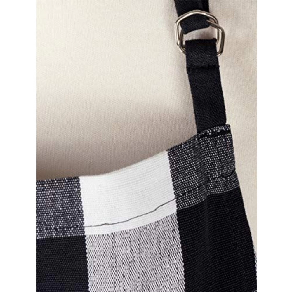 Cotton Checked Aprons (Black & White, Size: 28x32 In) - Image 2