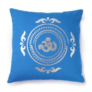 Pack Of_2 Cotton Printed Cushion Cover Sets (Blue, Size: 16x16 In)